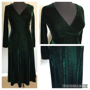 Emerald Green Velvet Maxi Dress
